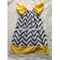 gray chevron yellow polka dot baby girl pillow dress